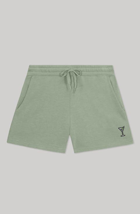 Womens Martini Midweight Washed Fleece Shorts