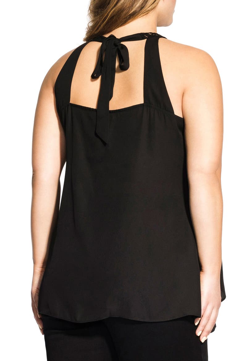 Layered Motif Lace Detail Tiered Top, Alternate, color, BLACK