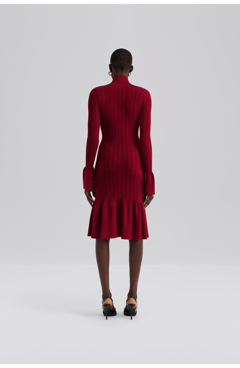 Malina Amalia High Neck Knitted Midi Dress, Alternate, color, Deep Red