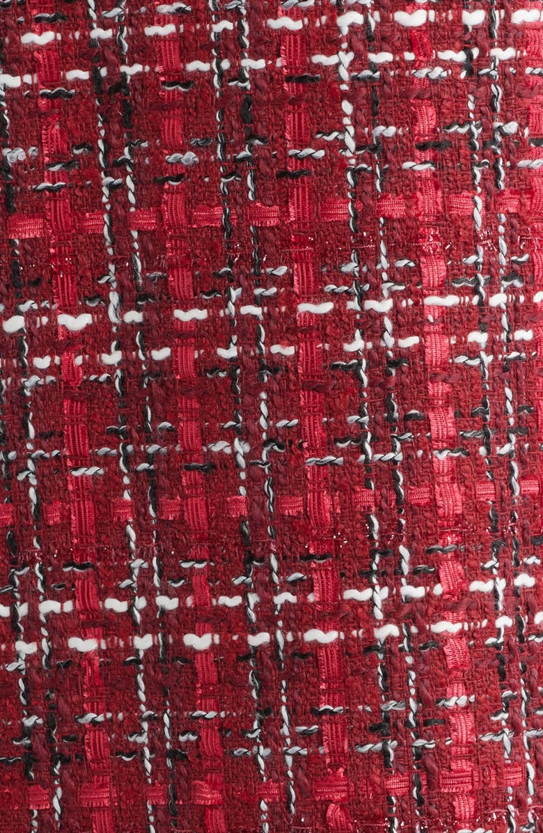 ZOE AND CLAIRE Scalloped Sleeveless Tweed Shift Dress, Alternate, color, Red