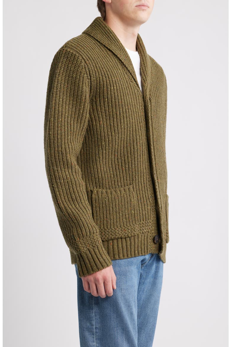 Donegal Tweed Wool Blend Cardigan, Alternate, color, OLIVE