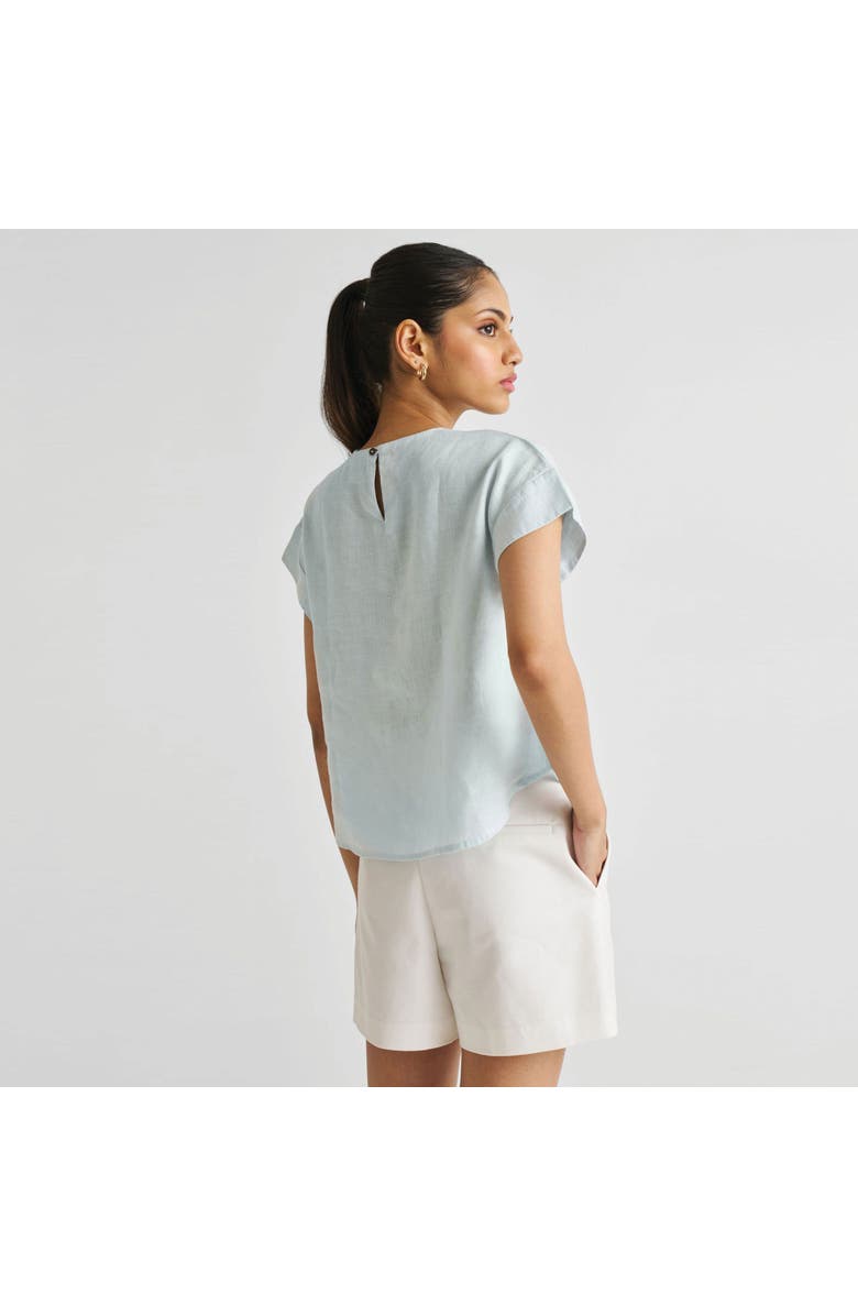 Reistor Cap Sleeved Everyday Top, Alternate, color, Summer Blue