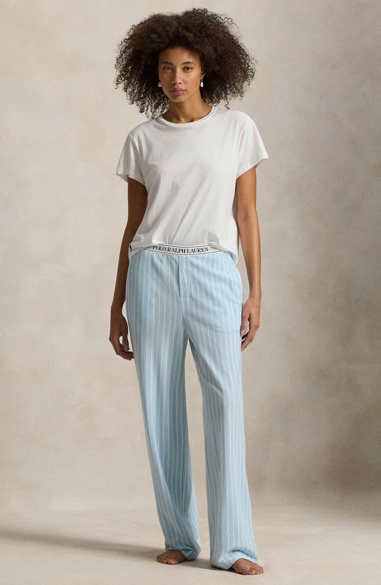 Polo Ralph Lauren Logo Pajama Pants, Alternate, color, Baltic Sea