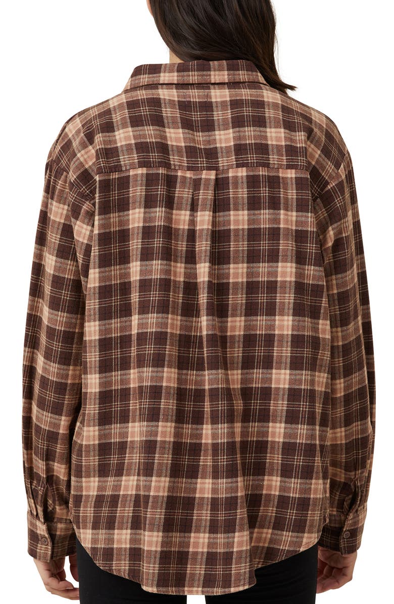 Cotton On Plaid Brushed Cotton Flannel Button-Up Shirt, Alternate, color, 