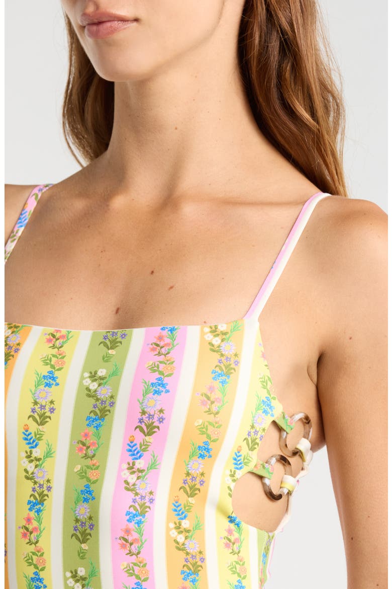 Dara Square Neck One-Piece Swimsuit, Alternate, color, FOLKSY FLORAL STRIPE MULTI