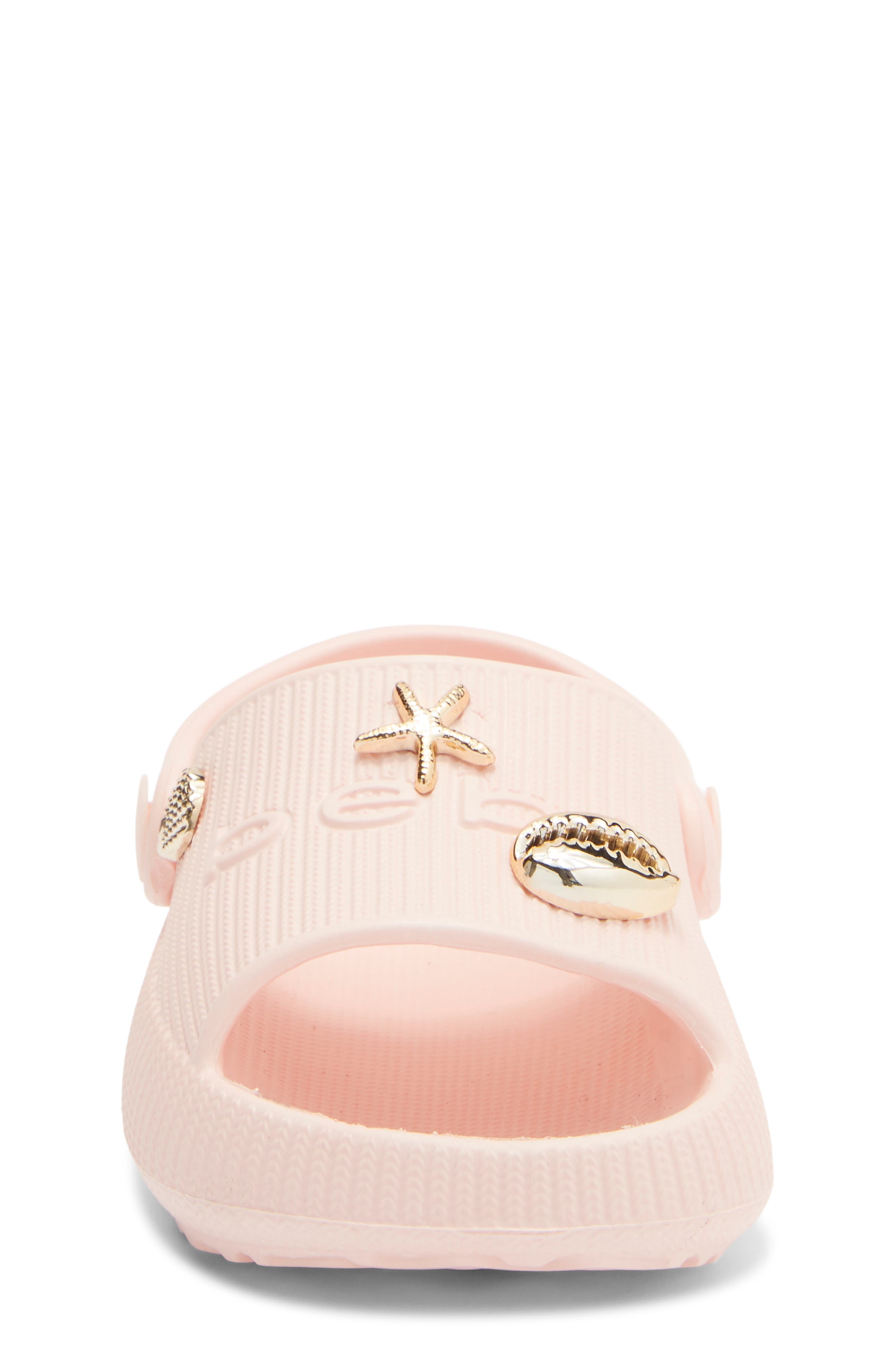 bebe Embellished Slide Sandal, Alternate, color, Blush