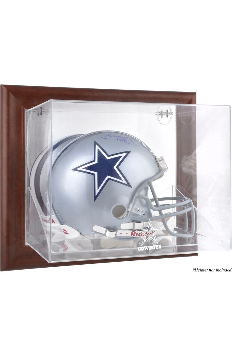 FANATICS AUTHENTIC Dallas Cowboys Brown Framed Wall-Mountable Logo Helmet Case, Main, color, 