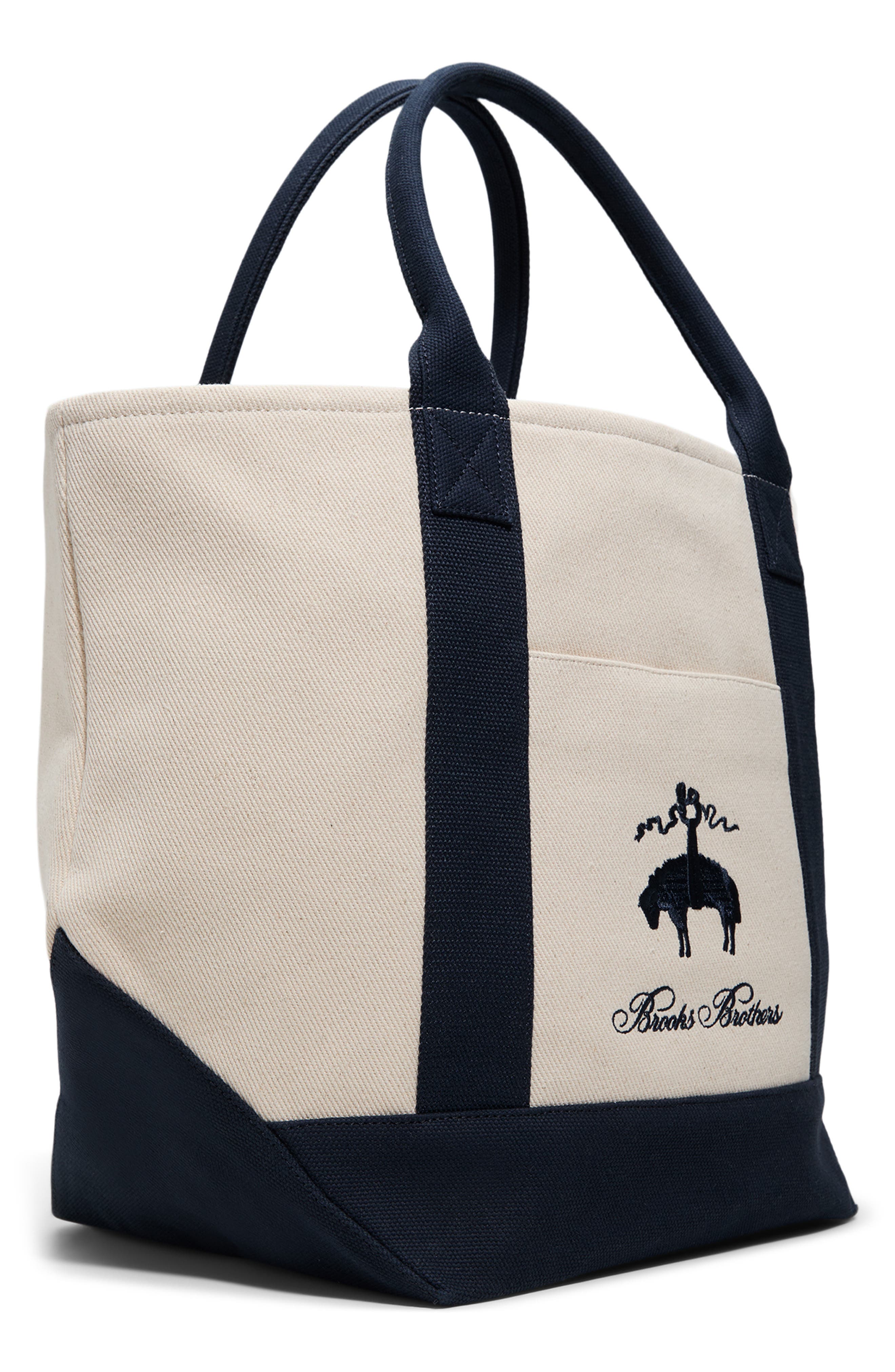 Brooks Brothers Penn Cotton Canvas Tote, Alternate, color, Natural