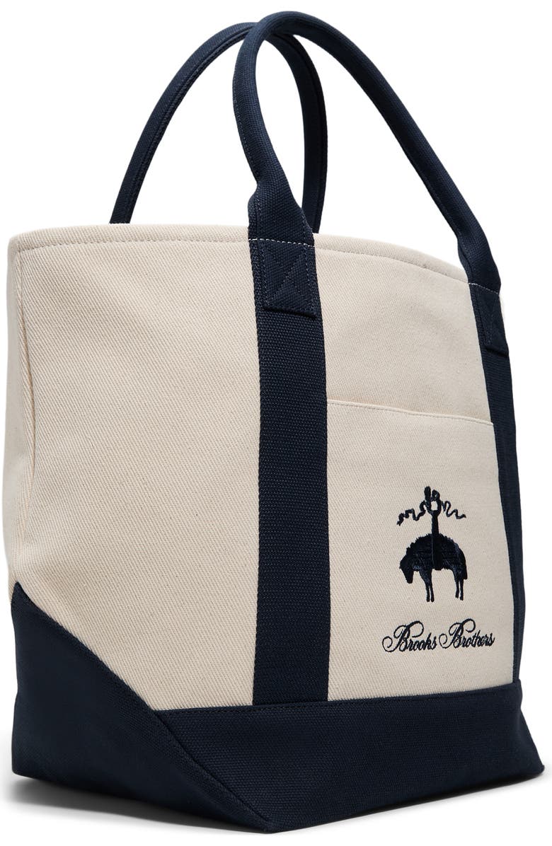 Brooks Brothers Penn Cotton Canvas Tote, Alternate, color, Natural