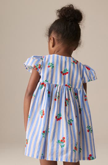 Kids' Fruit Stripe Cotton Party Dress