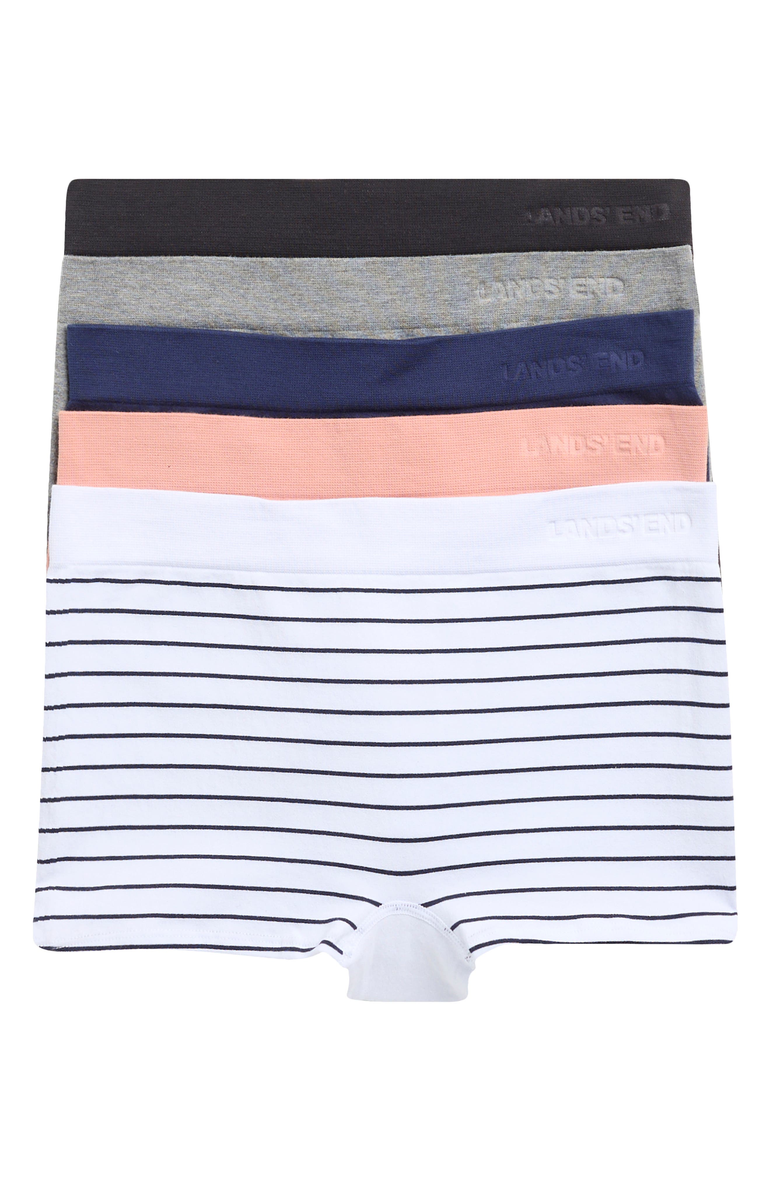Lands' End 5-Pack Cotton Comfort Seamless Boyshorts