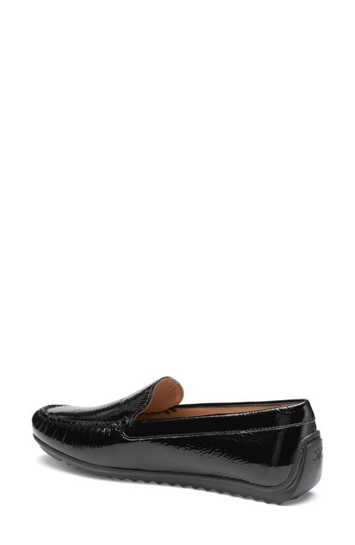 Johnston & Murphy Melanie Venetian Loafer In Black Crinkled Patent Leather