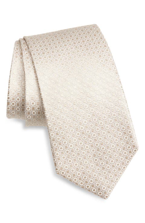 Roland Geometric Jacquard Silk Tie