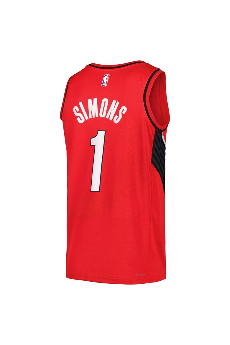 Men's Jordan Brand Anfernee Simons Red Portland Trail Blazers Swingman Player Jersey - Statement Edition, Alternate, color, Red