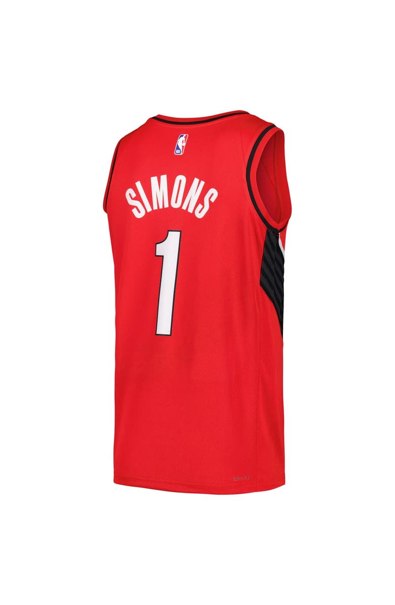 Jordan Brand Men's Jordan Brand Anfernee Simons Red Portland Trail Blazers Swingman Player Jersey - Statement Edition, Alternate, color, 
