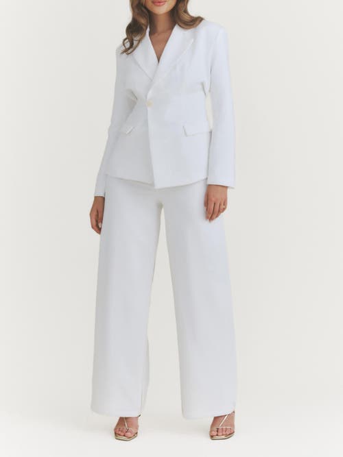 Six Stories Blake Tailored Wide Leg Pants In White