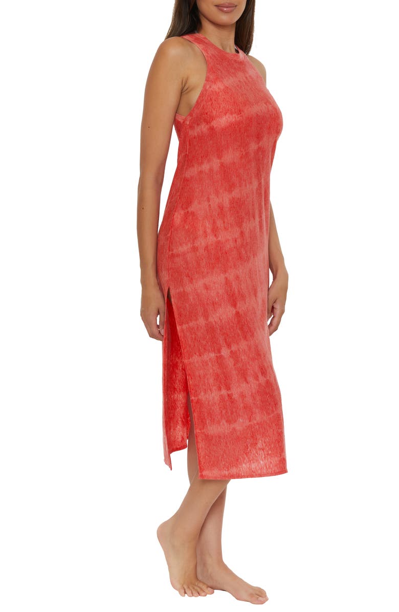 Becca Trinidad Sleeveless Cover-Up Midi Dress, Alternate, color, Fire