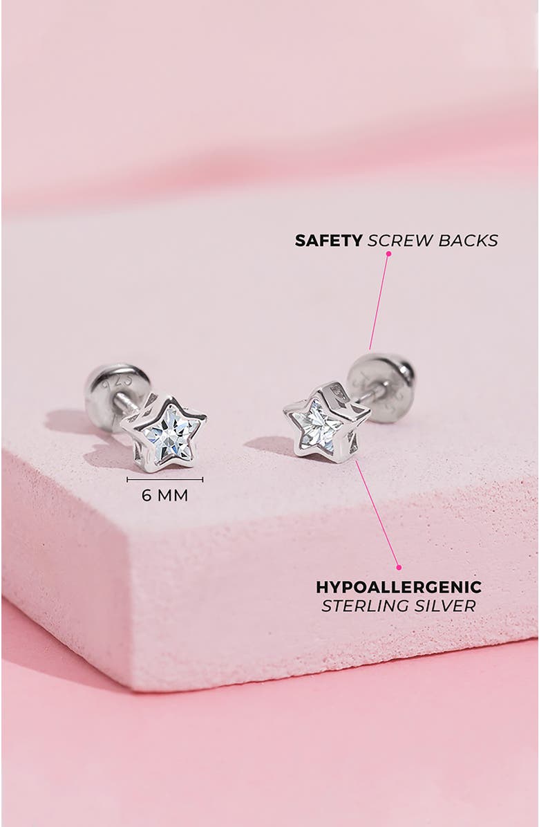 In Season Jewelry Cubic Zirconia Birthstone Star Earrings, Alternate, color, April