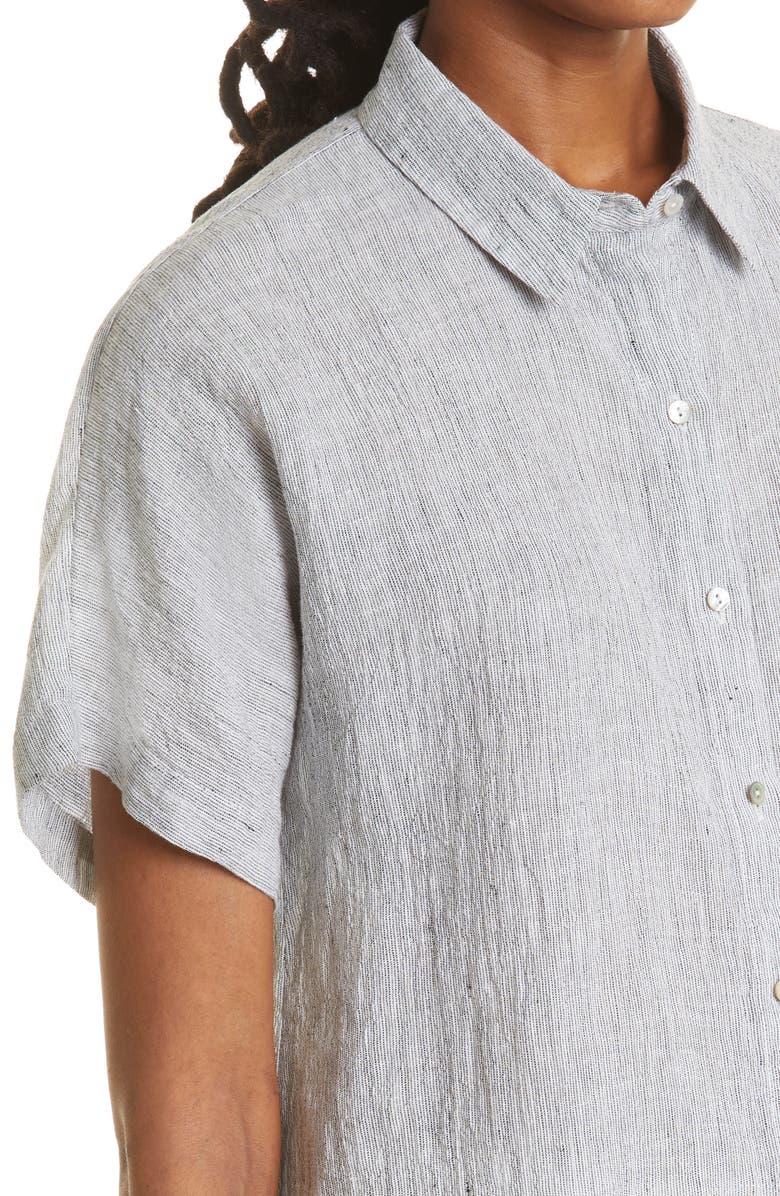Eileen Fisher Organic Linen Button-Up Blouse, Alternate, color, 