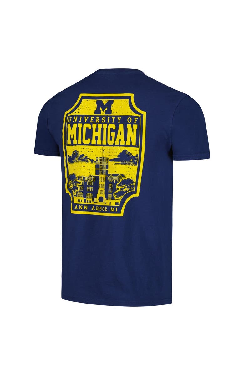 IMAGE ONE Men's Navy Michigan Wolverines Campus Badge Comfort Colors T-Shirt, Alternate, color, 