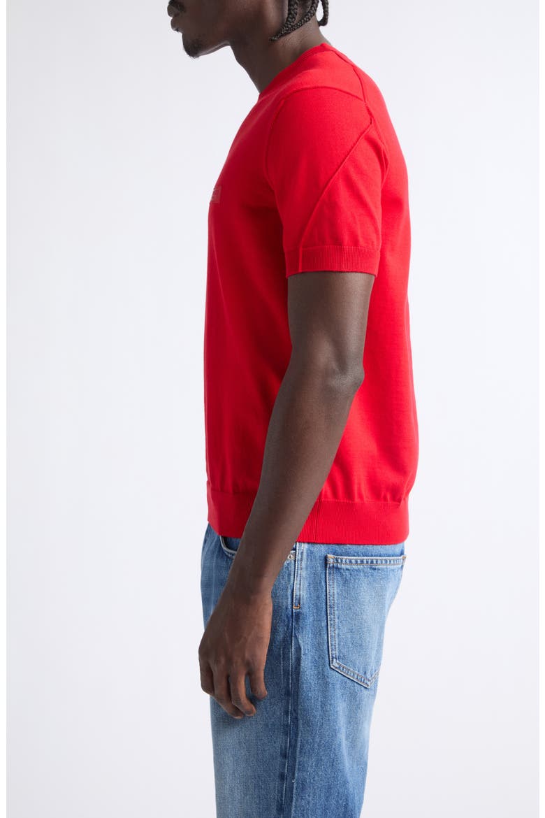 Couture Seam Grosgrain Logo Patch T-Shirt, Alternate, color, VERMILLON