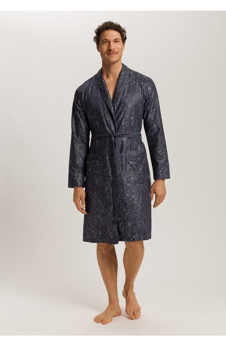 Hanro Selection Satin Cotton Robe, Alternate, color, Nightshade