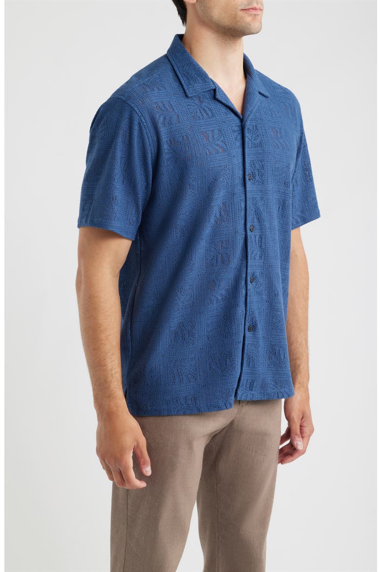 Tile Cabana Camp Shirt, Alternate, color, DUSK
