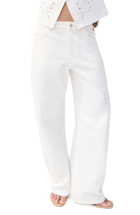 Openwork Embroidered Balloon Jeans