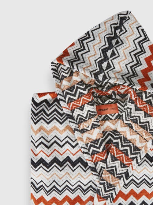 Missoni Home Bernard Bathrobe In Cotton Terry With Zigzag Pattern In Multicoloured