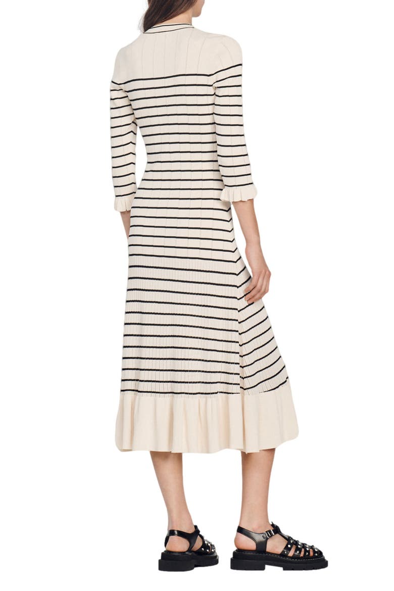 Armelline Mixed Media Stripe Sweater Dress, Alternate, color, ECRU