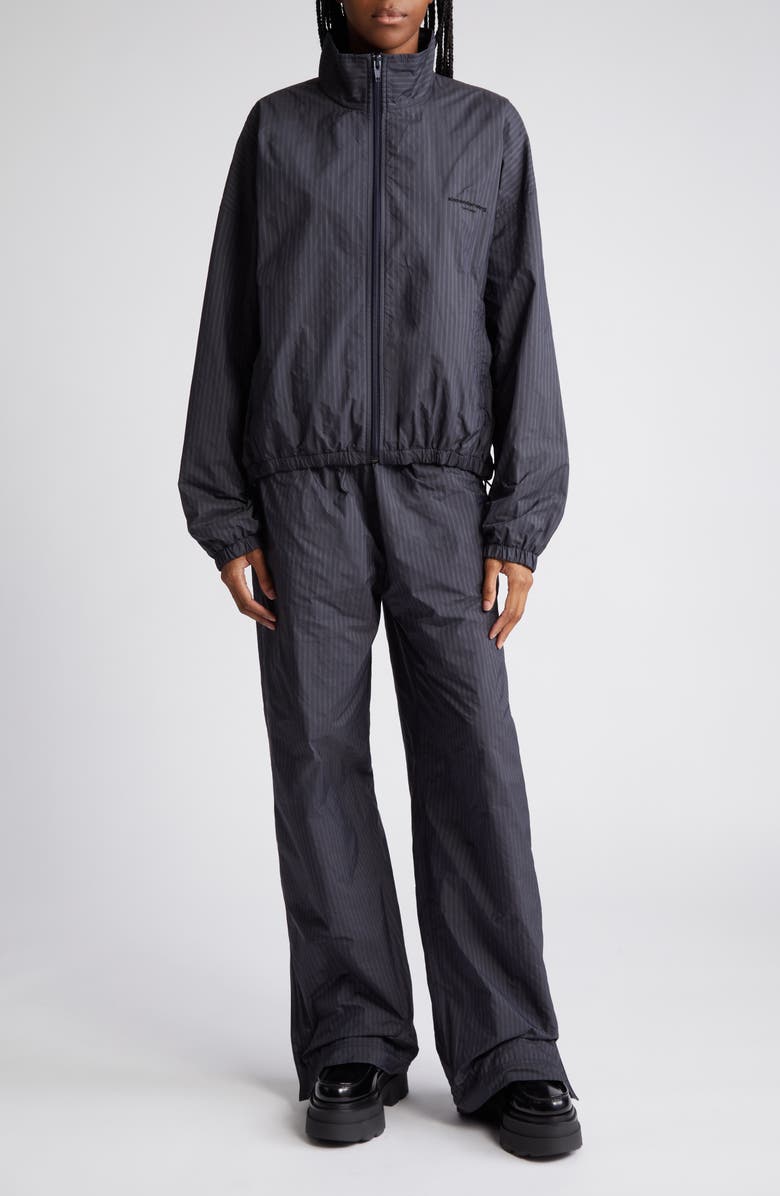 Alexander Wang Baggy Stripe Logo Elastic Waist Track Pants, Alternate, color, 