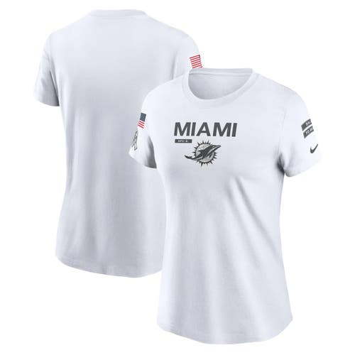 Nike White Miami Dolphins 2024 Salute To Service Legend Performance T-shirt In White