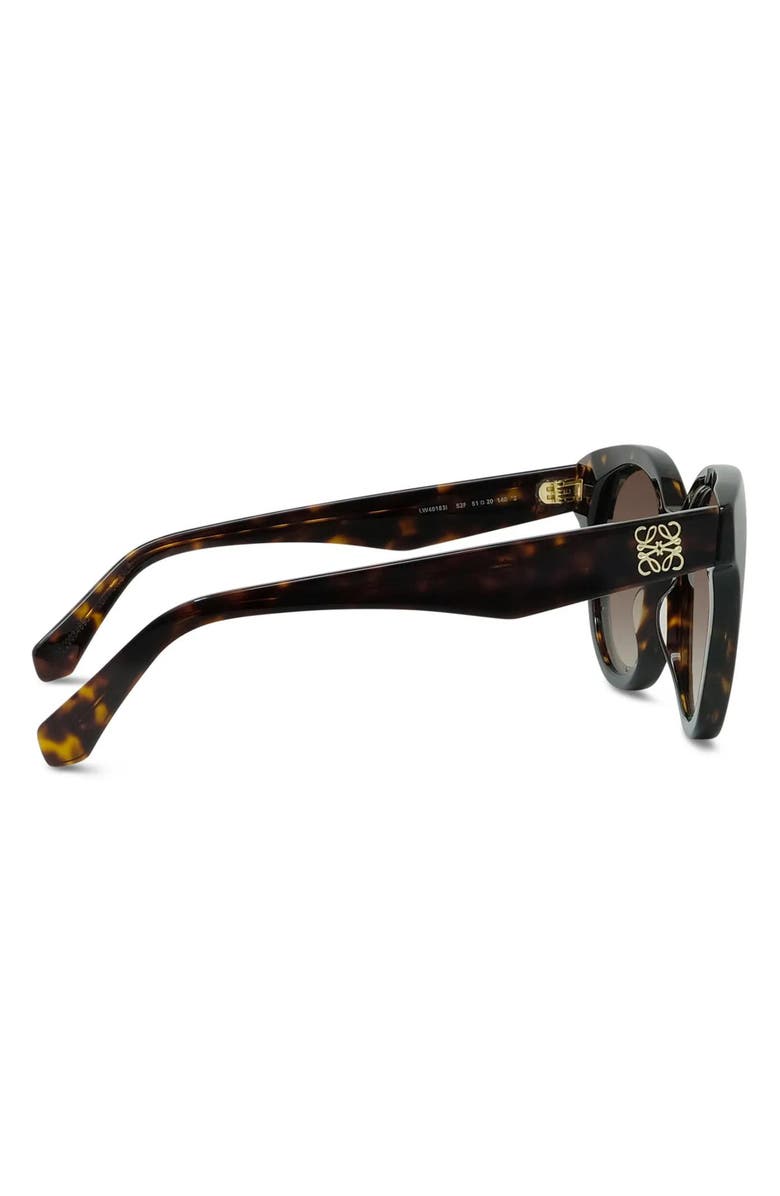 Loewe Anagram 51mm Gradient Butterfly Sunglasses, Alternate, color, Dark Havana / Gradient Brown