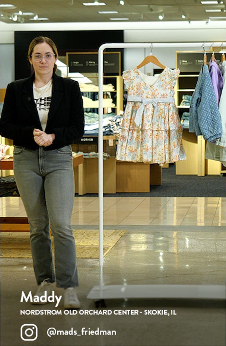 Kids' Smocked Flutter Sleeve Tiered Cotton Dress, sales video thumbnail