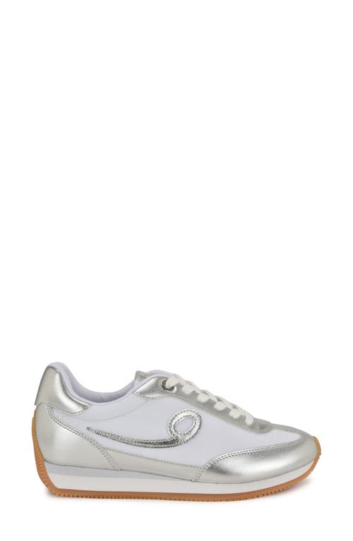 Nine West Fivo Sneaker In White/silver