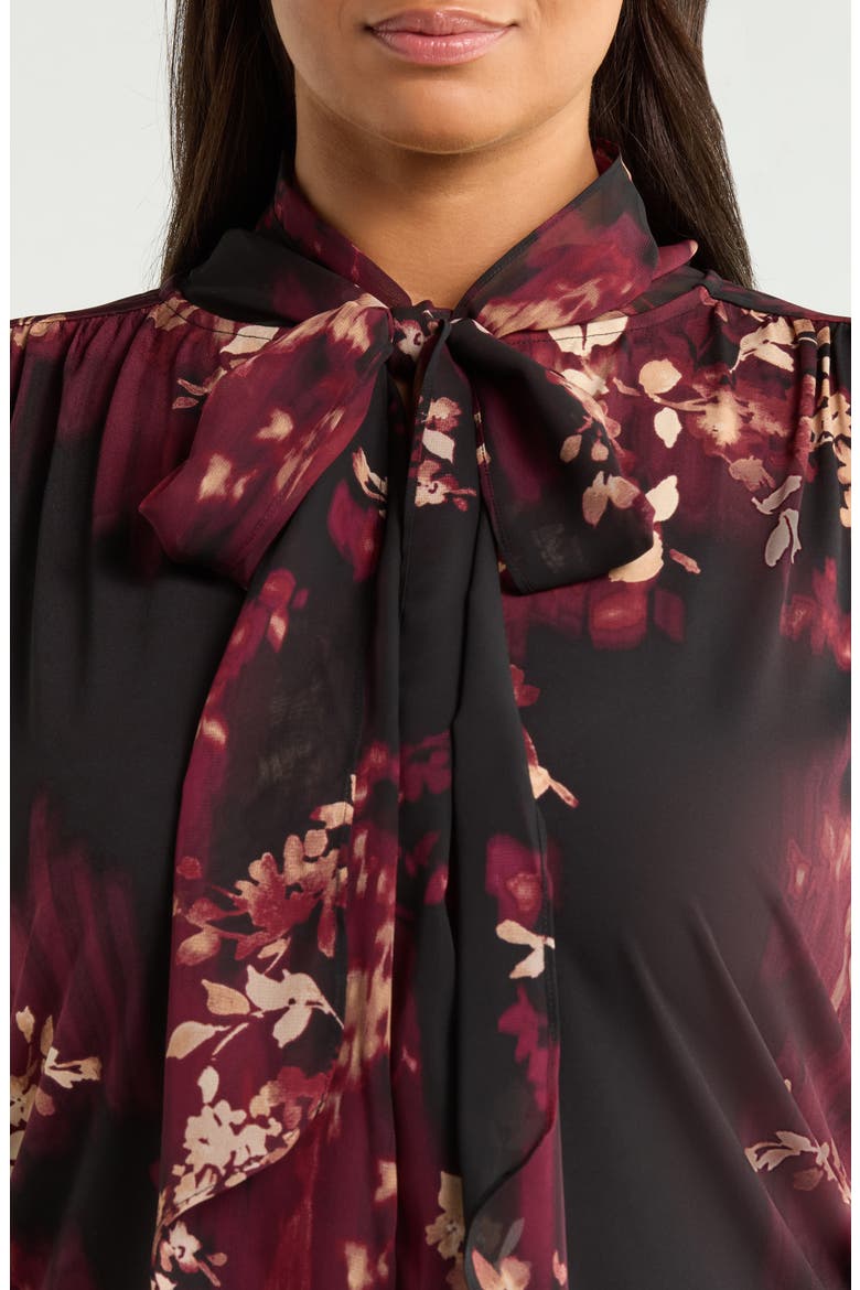 Bow Mixed Media Top, Alternate, color, ANNE BLACK MULTI
