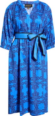 SUGARLIPS Romery Puff Sleeve Cotton Maxi Dress