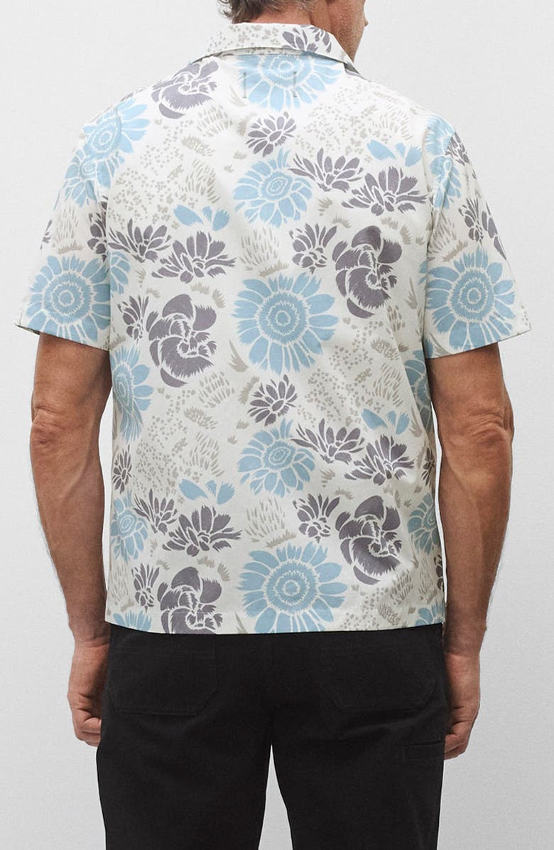 Reigning Champ Relaxed Fit Floral Cotton Poplin Camp Shirt, Alternate, color, White-Gulf