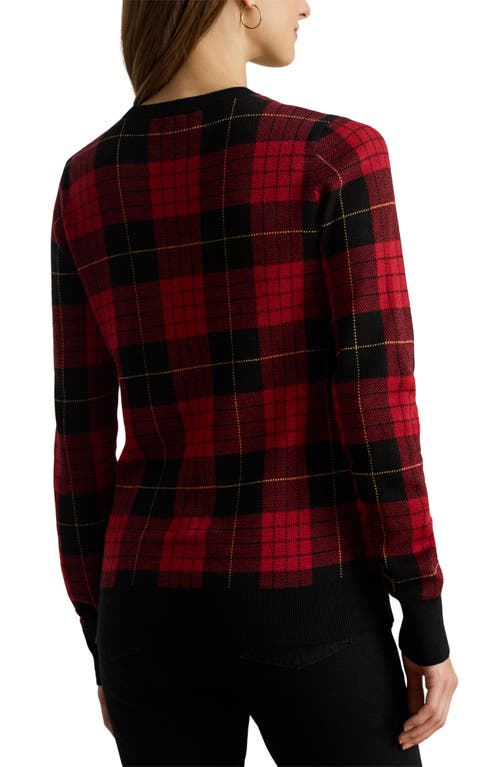 Ralph Lauren Plus Size Plaid Crew Neck Sweater In Multi