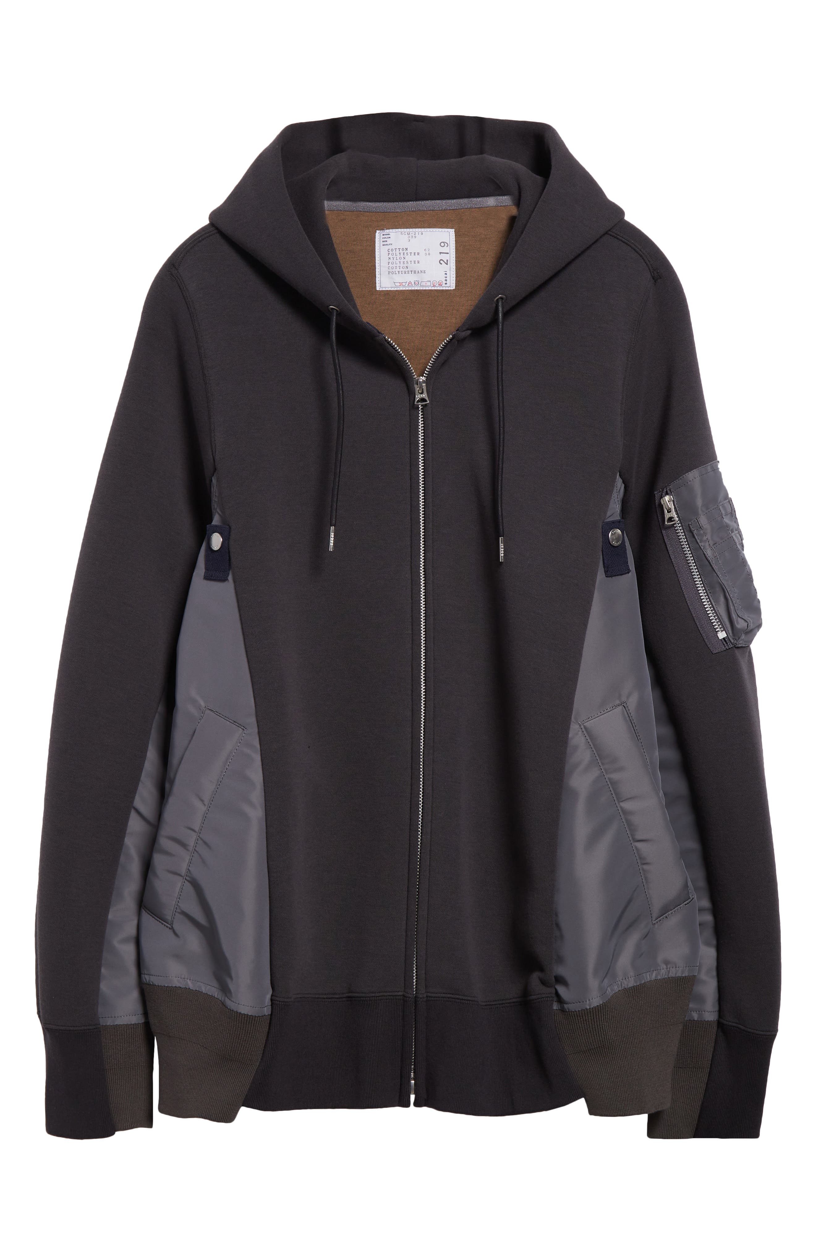 Sponge Sweat Mixed Media Zip Hoodie (Men) | Nordstrom