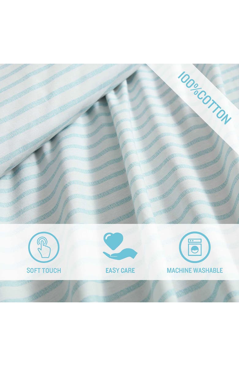 Tommy Bahama Cool Beach Stripe Cotton Percale Sheet Set, Alternate, color, Turquoise-Aqua