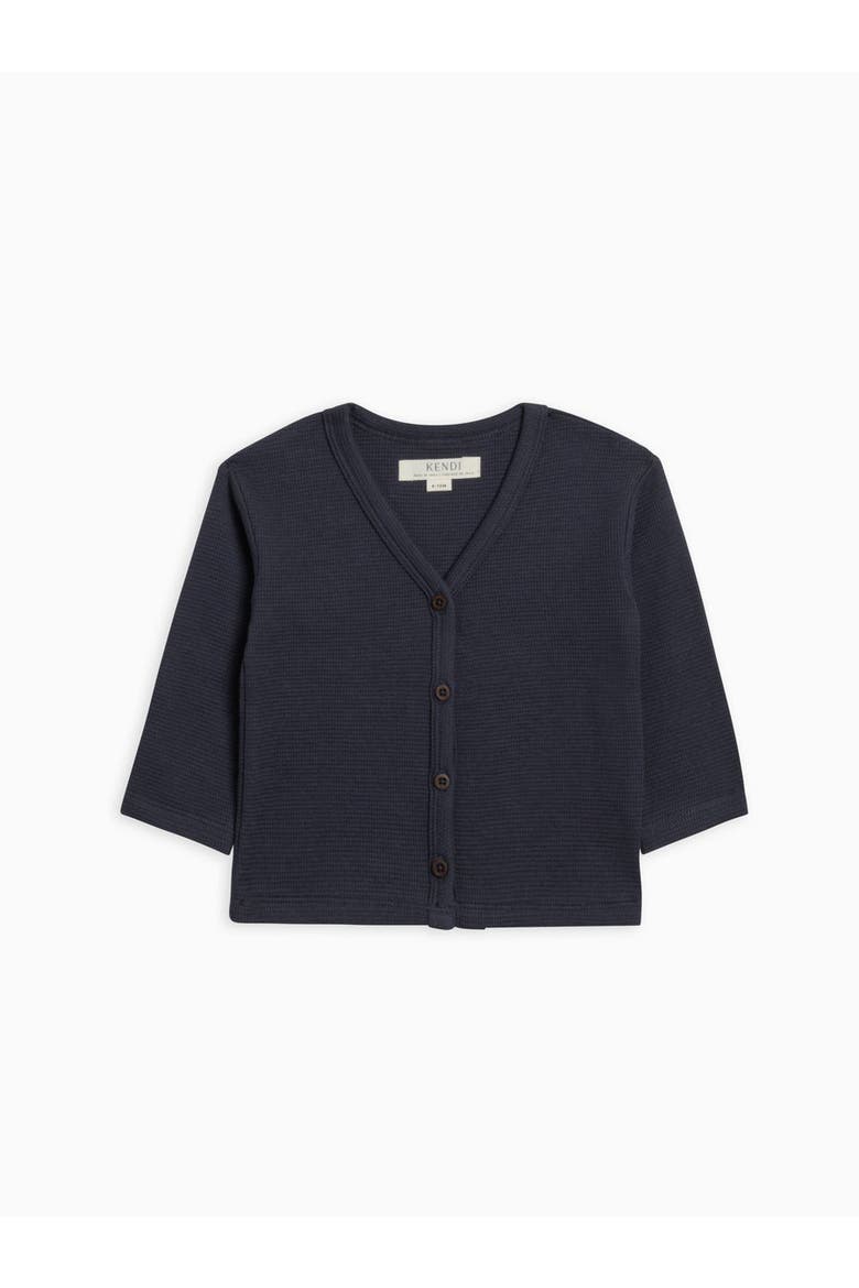 Wells Waffle Knit Button Cardigan, Main, color, Navy