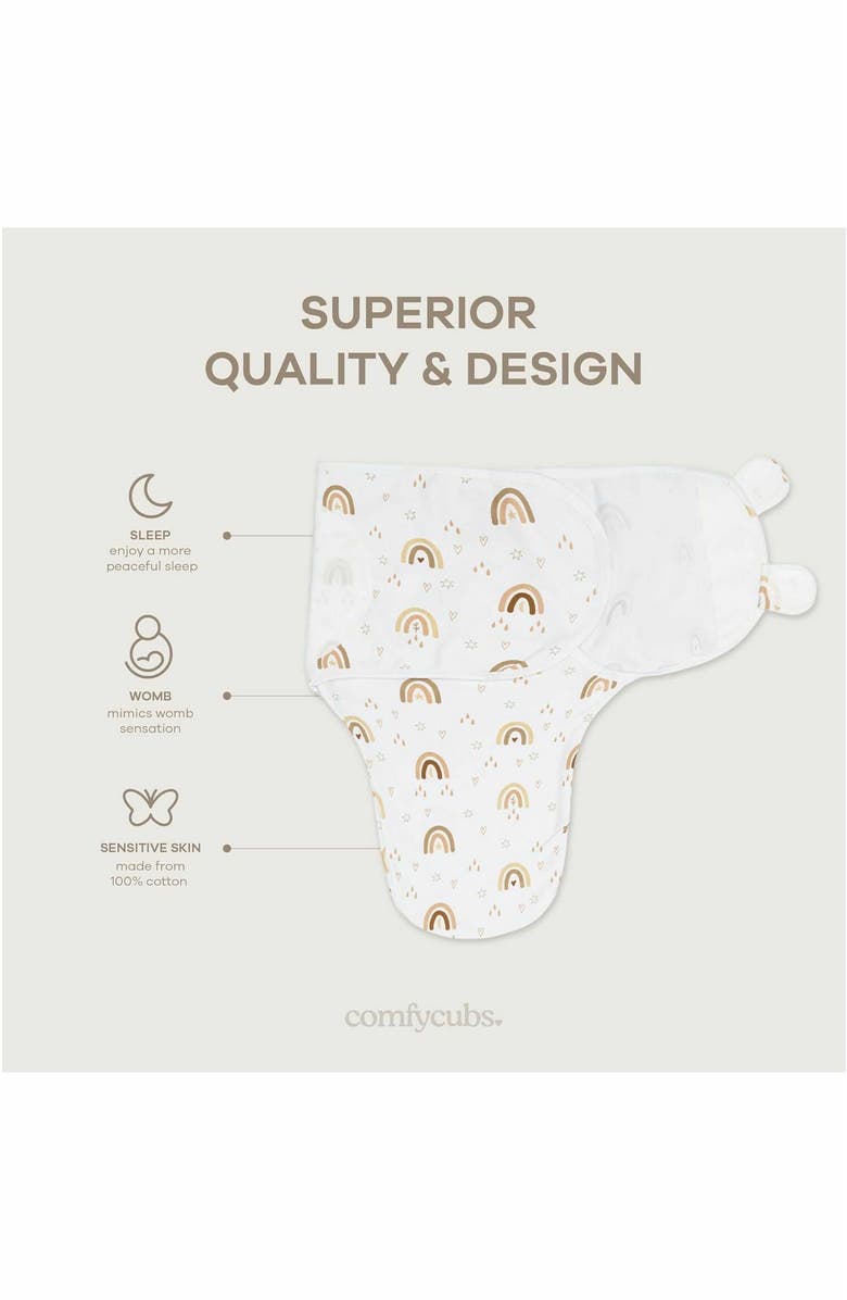 Comfy Cubs Easy Swaddle Blankets - Pack of 3, Alternate, color, Rainbow Bohemian