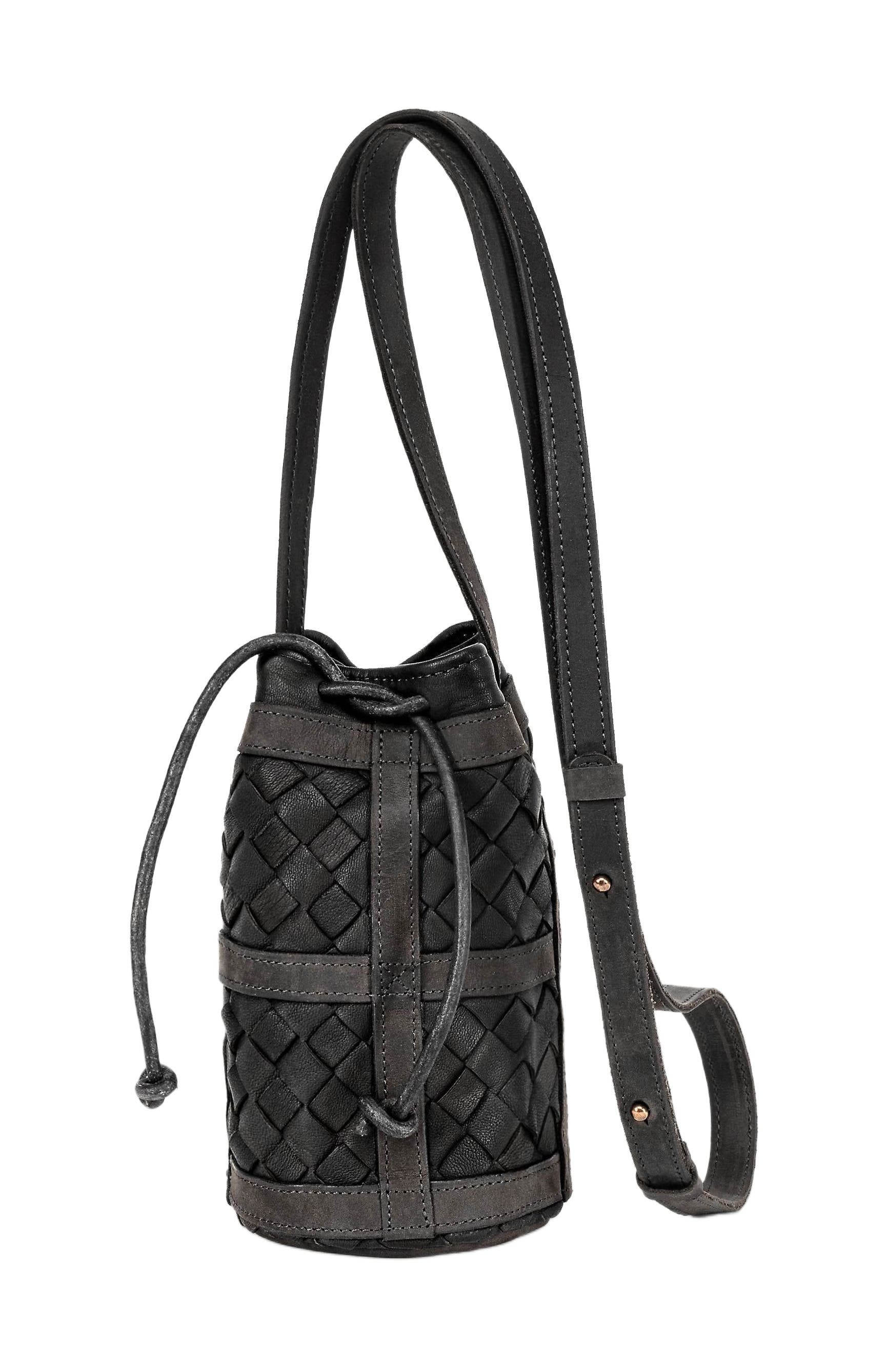 Deux Mains Mini Essential Bucket Bag, Main, color, Black