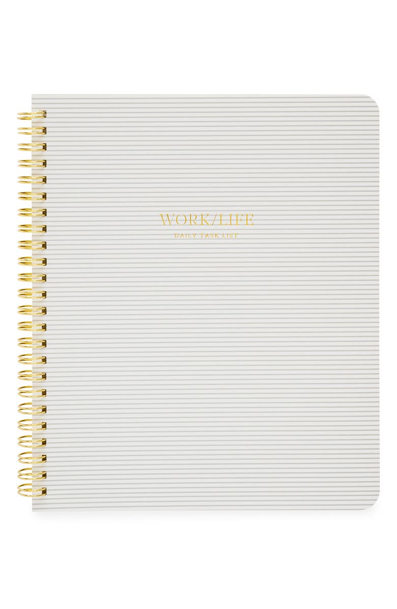 Sugar Paper Work/Life Spiral Notebook, Main, color, Grey Stripe