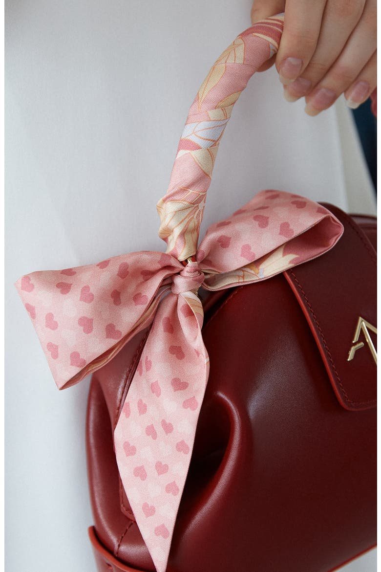El Amor Skinny Silk Scarf, Alternate, color, BEIGE PINK