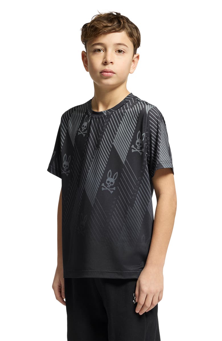 Psycho Bunny Kids' Fletcher Geo Print Performance T-Shirt, Alternate, color,