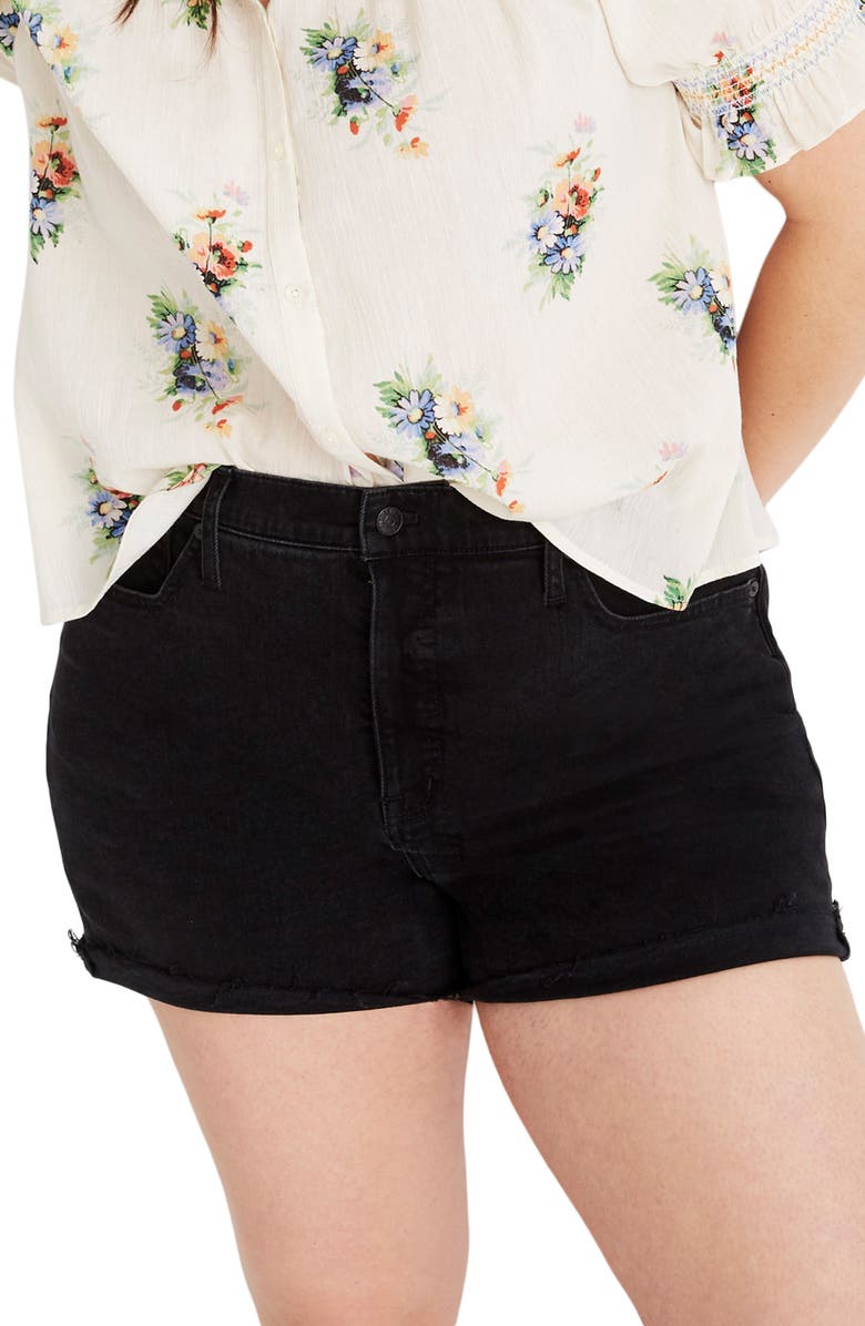 Madewell Button Front High Waist Shorts, Alternate, color, 