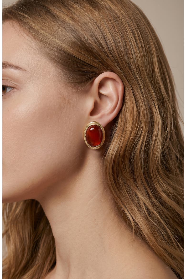 Babylon Earrings, Alternate, color, Red