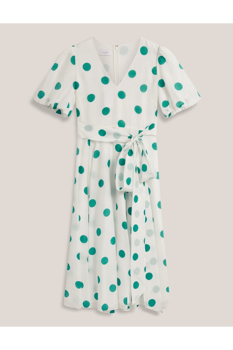 Barrington Polka Dot Midi Dress, Alternate, color, Ivory/Green